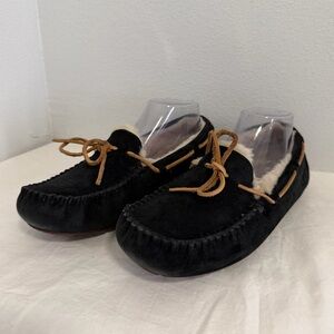 Ugg Dakota Mocassin slippers black suede leather women’s size 9